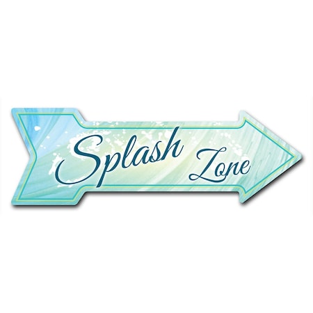 Signmission Splash Zone Arrow Decal Funny Home Decor 18in Wide D-A-999598